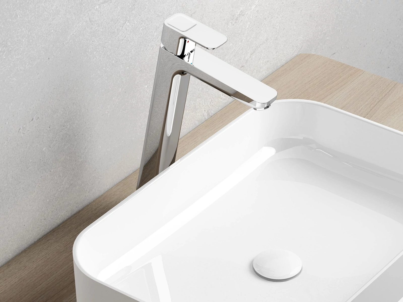 RAVAK 10° álló mosdócsaptelep leeresztő nélkül, 333 mm TD 015.00CR, króm