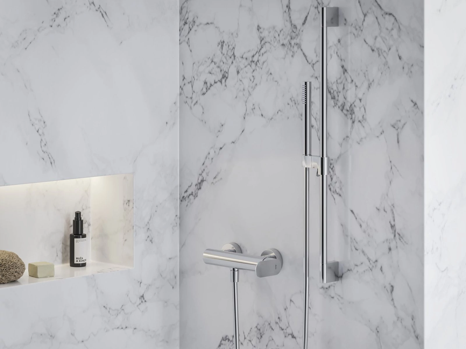RAVAK Eleganta fali zuhanycsaptelep szett nélkül EL 032.00CR, Chrome