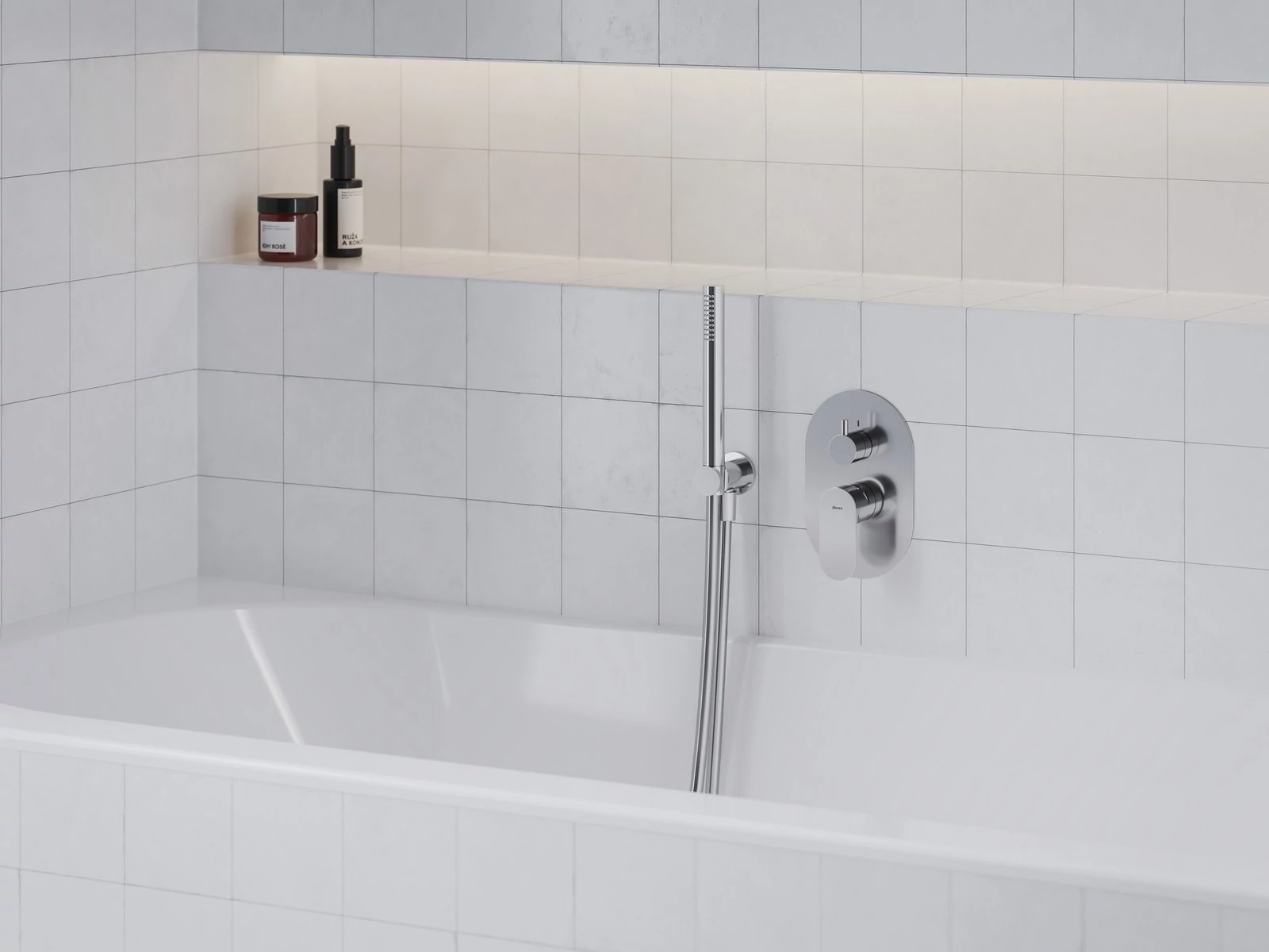 RAVAK Eleganta falba süllyesztett csaptelep, kétutas, belső egység nélkül EL 065.00CR.O2.RB07E, Chrome