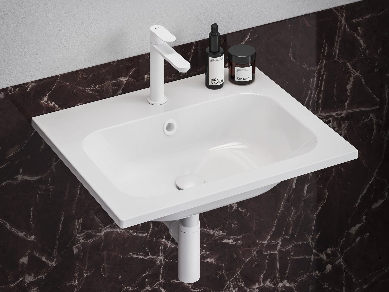 RAVAK Eleganta álló mosdócsaptelep 170 mm leeresztő nélkül EL 012.10WV, White Velvet
