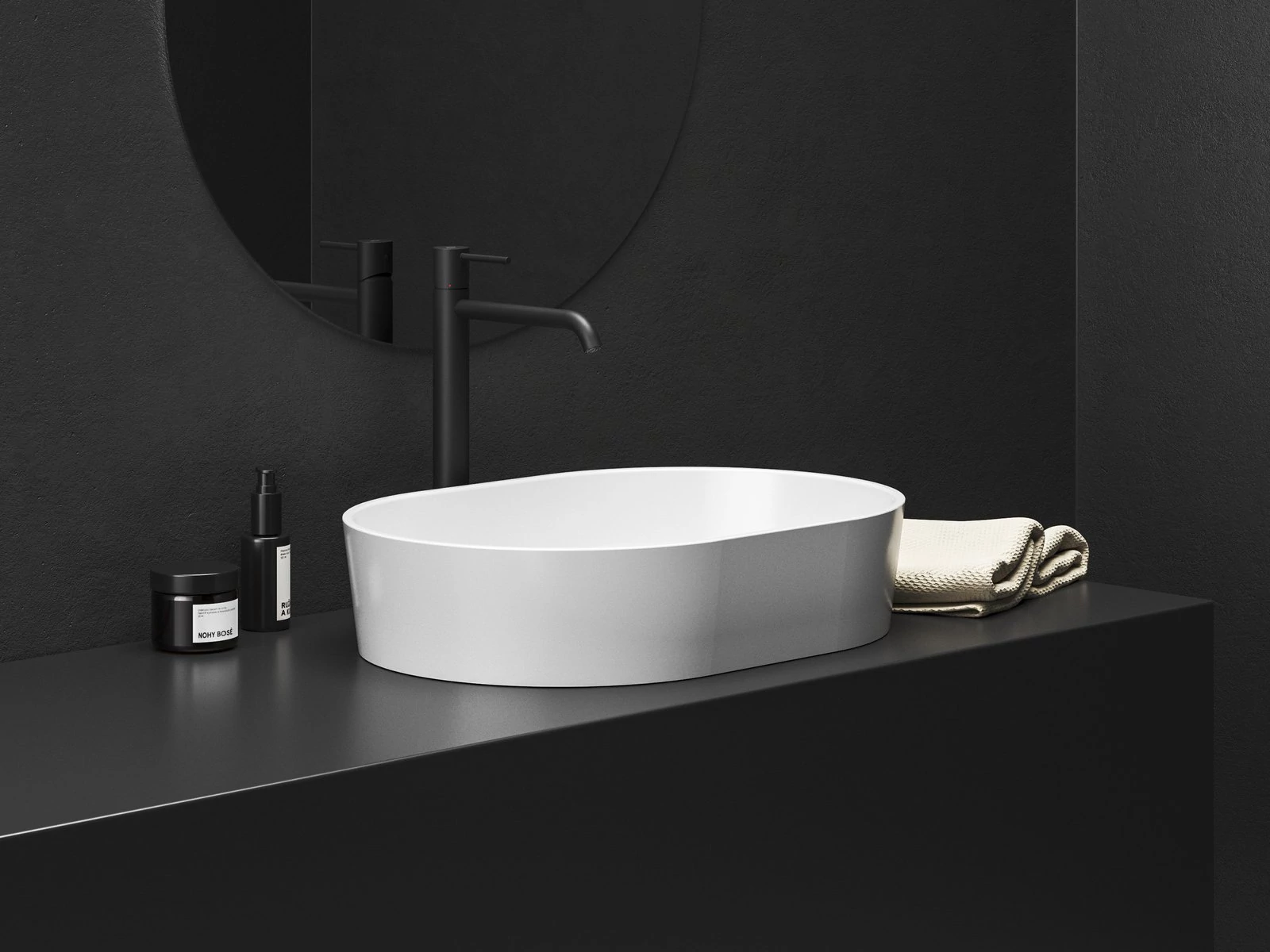 RAVAK Espirit álló mosdócsaptelep 340 mm leeresztő nélkül ES 015.20BLM, Black Matt