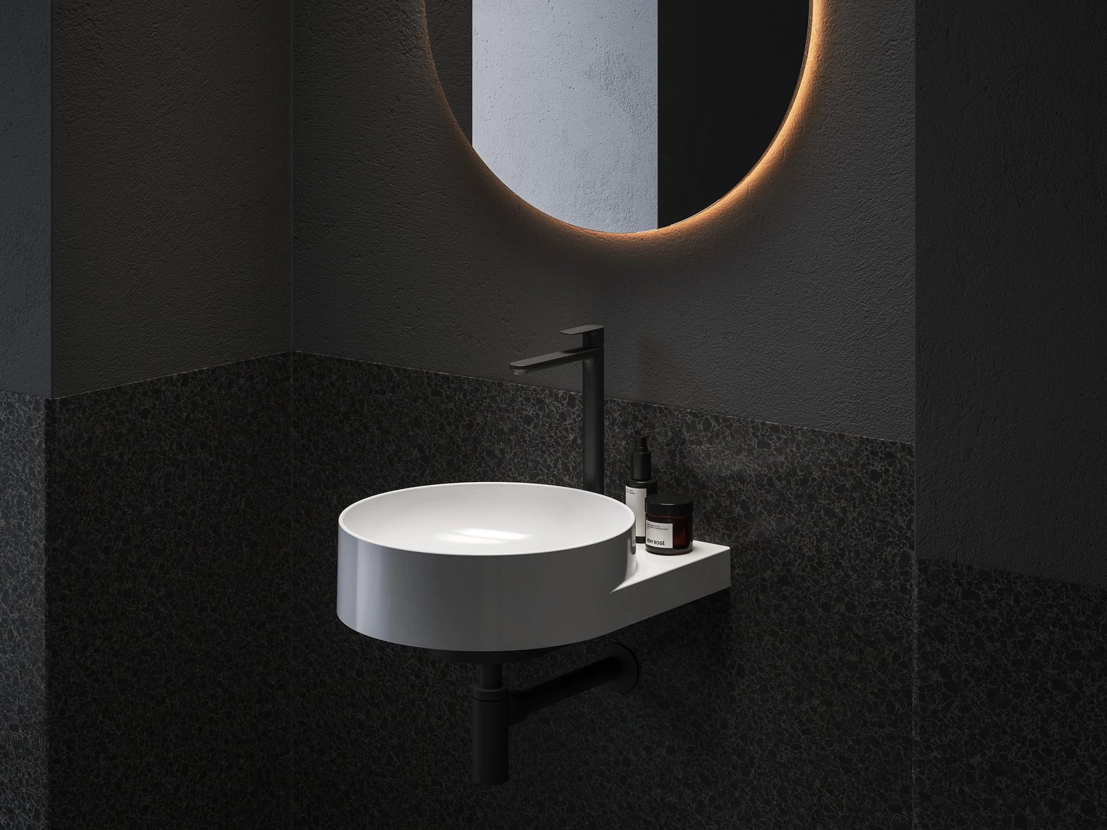 RAVAK Eleganta álló mosdócsaptelep 335 mm leeresztő nélkül EL 015.20BLM, Black Matt