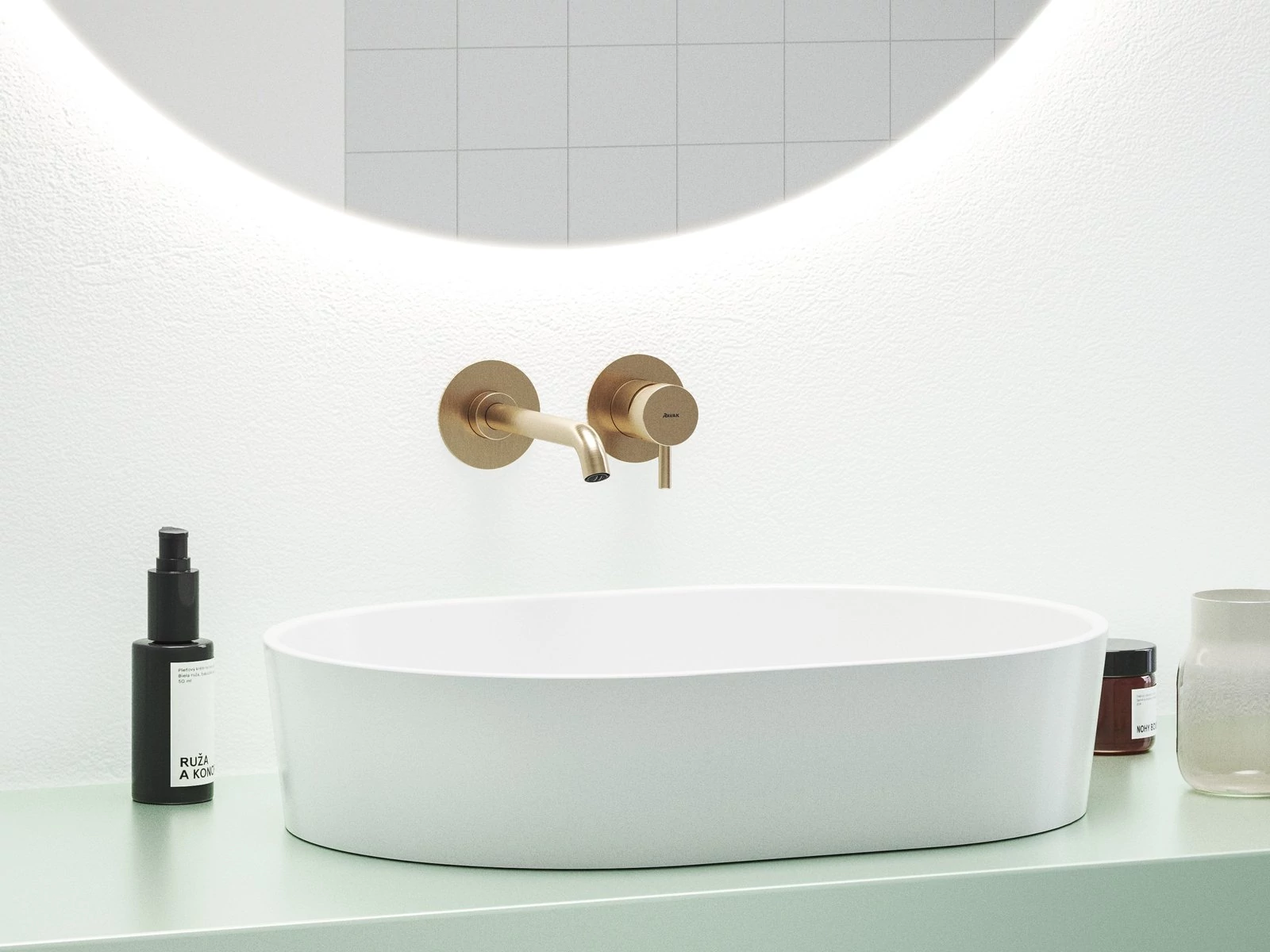 RAVAK Espirit falba süllyesztett mosdócsaptelep belső egység nélkül ES 019.60RGB.O1.RB07B, Rose Gold Brushed