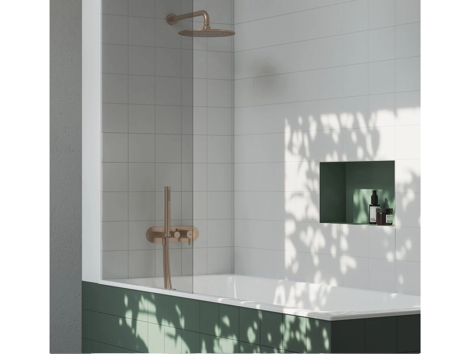 RAVAK Espirit falba süllyesztett csaptelep szettel, háromutas, belső egység nélkül ES 068.60RGB.O3.RB07D.+S, Rose Gold Brushed