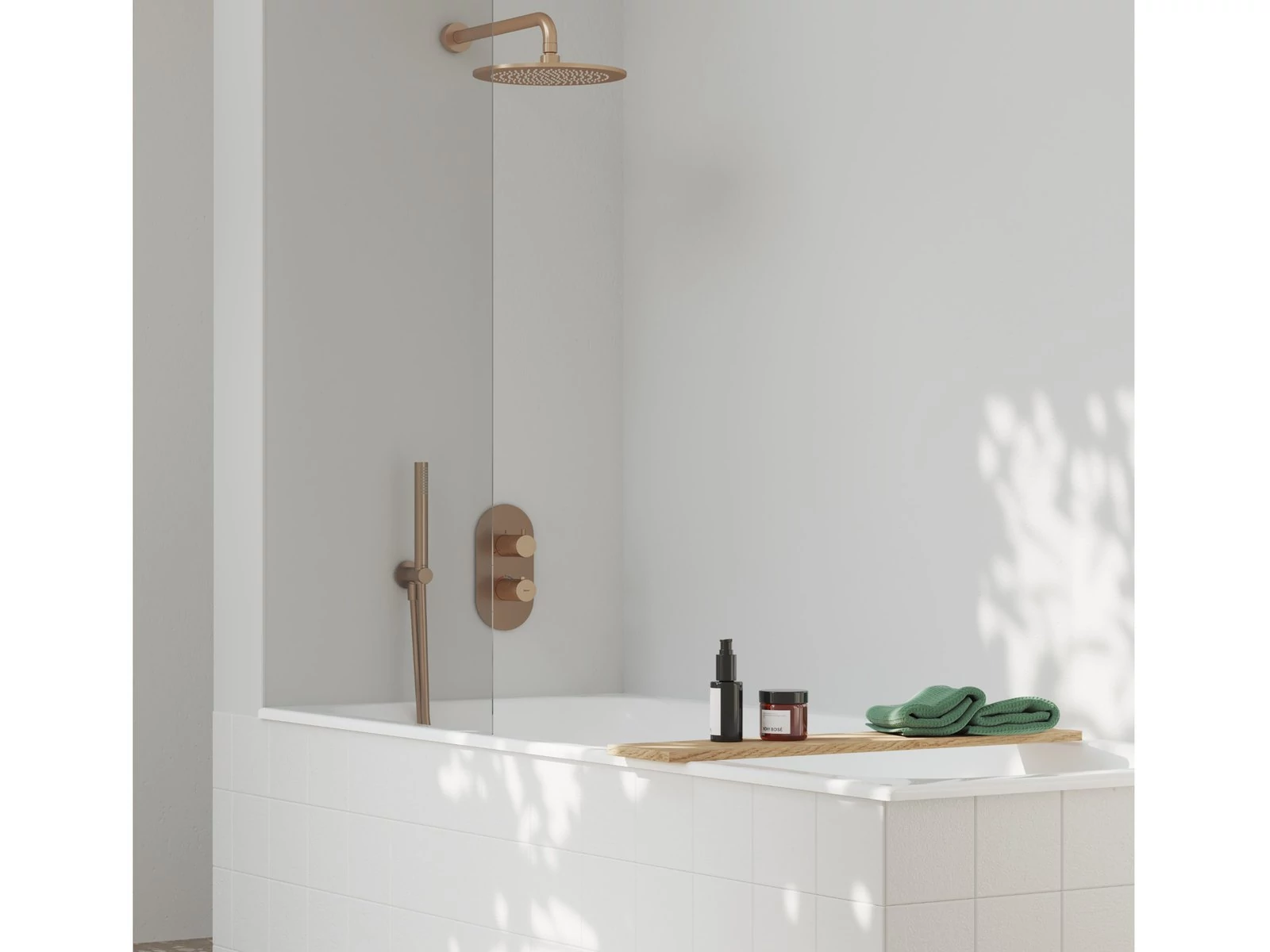 RAVAK Espirit termosztátos falba süllyesztett csaptelep, háromutas, belső egység nélkül ES 067.60RGB.O3.RB07C, Rose Gold Brushed