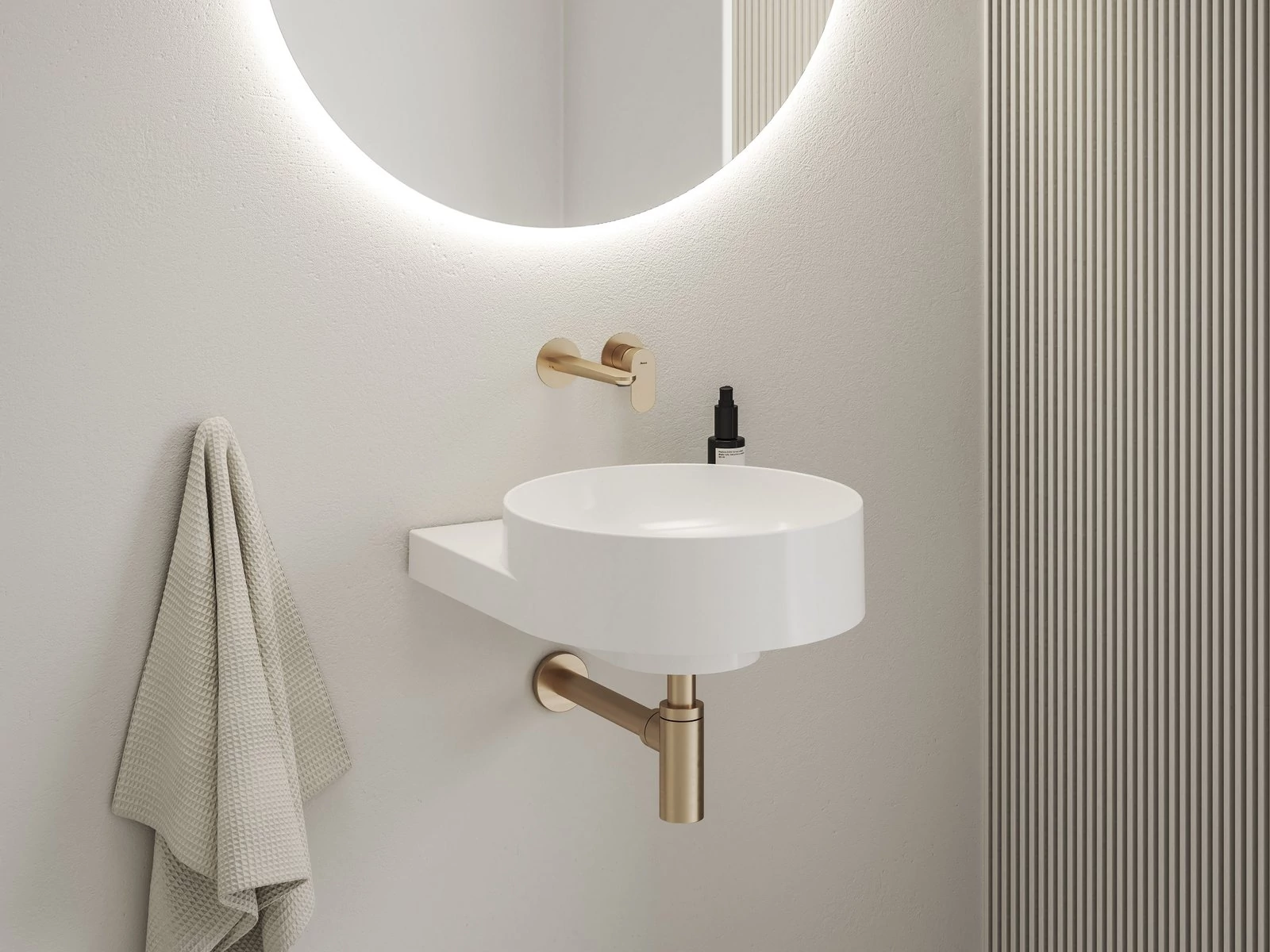 RAVAK Eleganta falba süllyesztett mosdócsaptelep belső egység nélkül EL 019.60RGB.O1.RB07B, Rose Gold Brushed