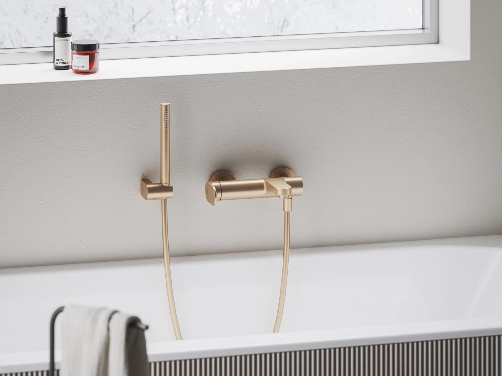 RAVAK Eleganta fali kádcsaptelep zuhanyszett nélkül EL 022.60RGB, Rose Gold Brushed