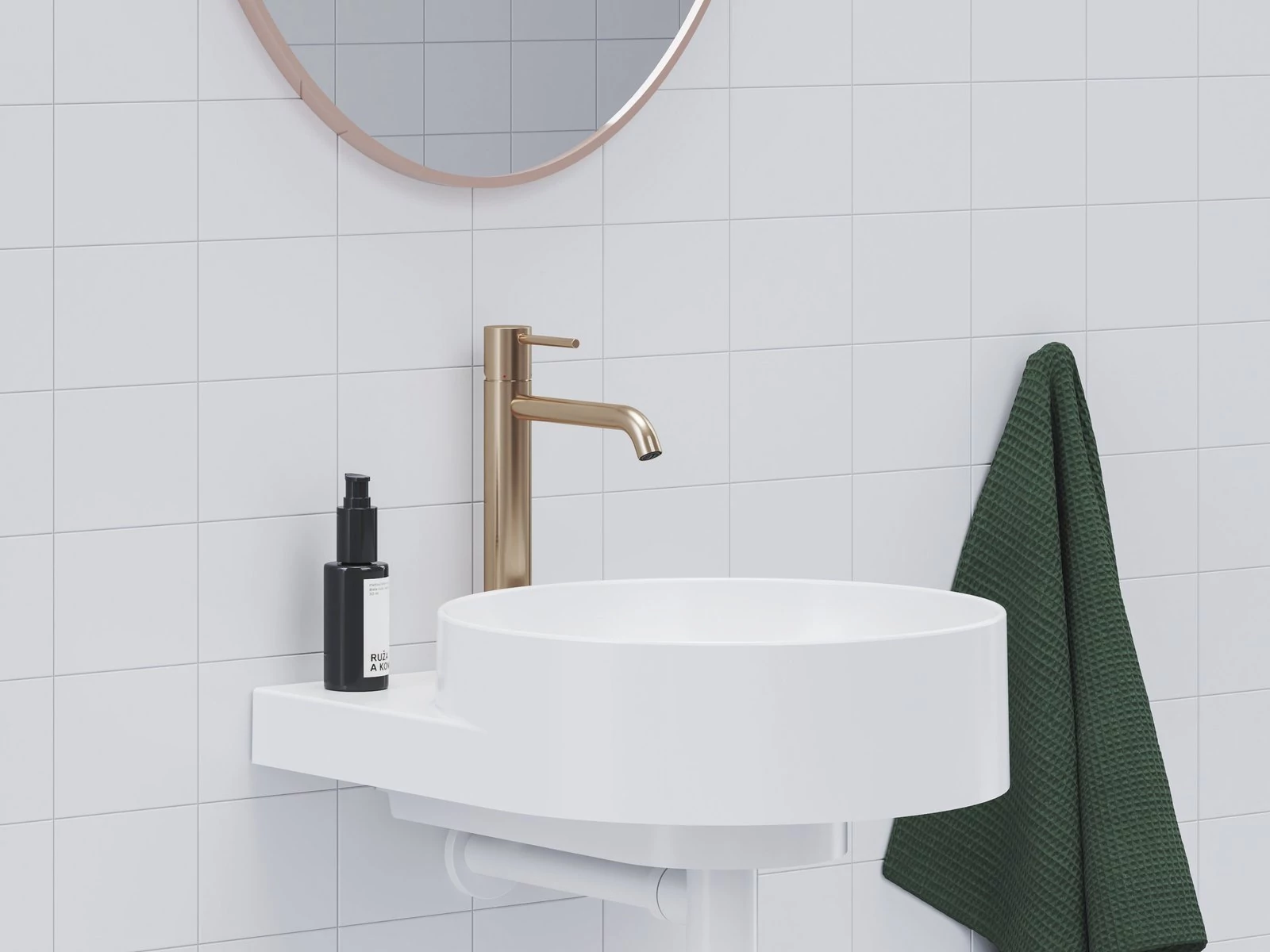 RAVAK Espirit álló mosdócsaptelep 250 mm leeresztő nélkül ES 014.60RGB, Rose Gold Brushed