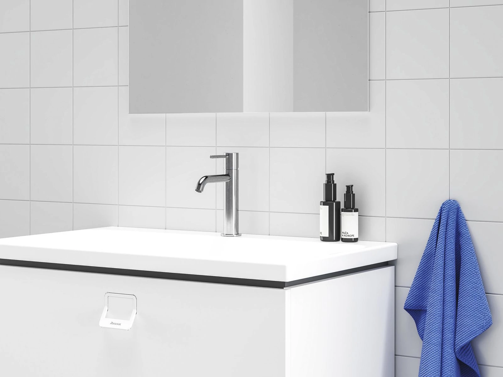 RAVAK Espirit álló mosdócsaptelep BeCool 190 mm leeresztő nélkül ES 012.01CR, Chrome
