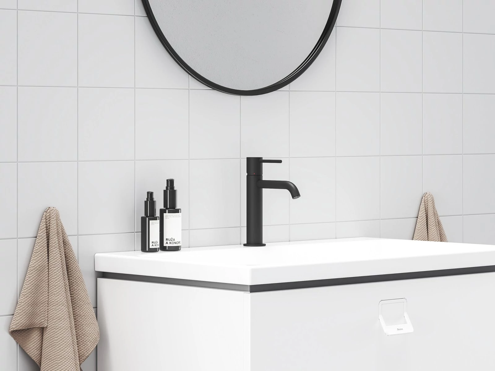 RAVAK Espirit álló mosdócsaptelep BeCool 190 mm leeresztő nélkül ES 012.21BLM, Black Matt