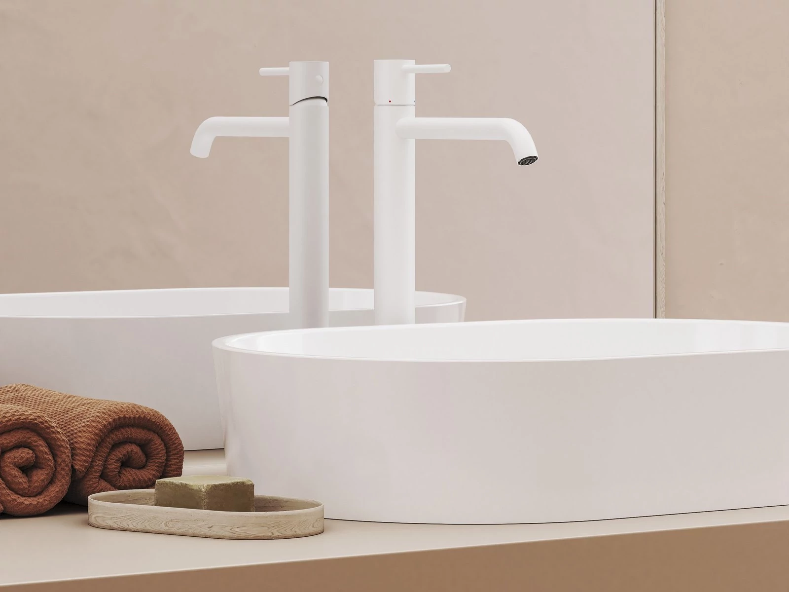 RAVAK Espirit álló mosdócsaptelep BeCool 340 mm leeresztő nélkül ES 015.11WV, White Velvet