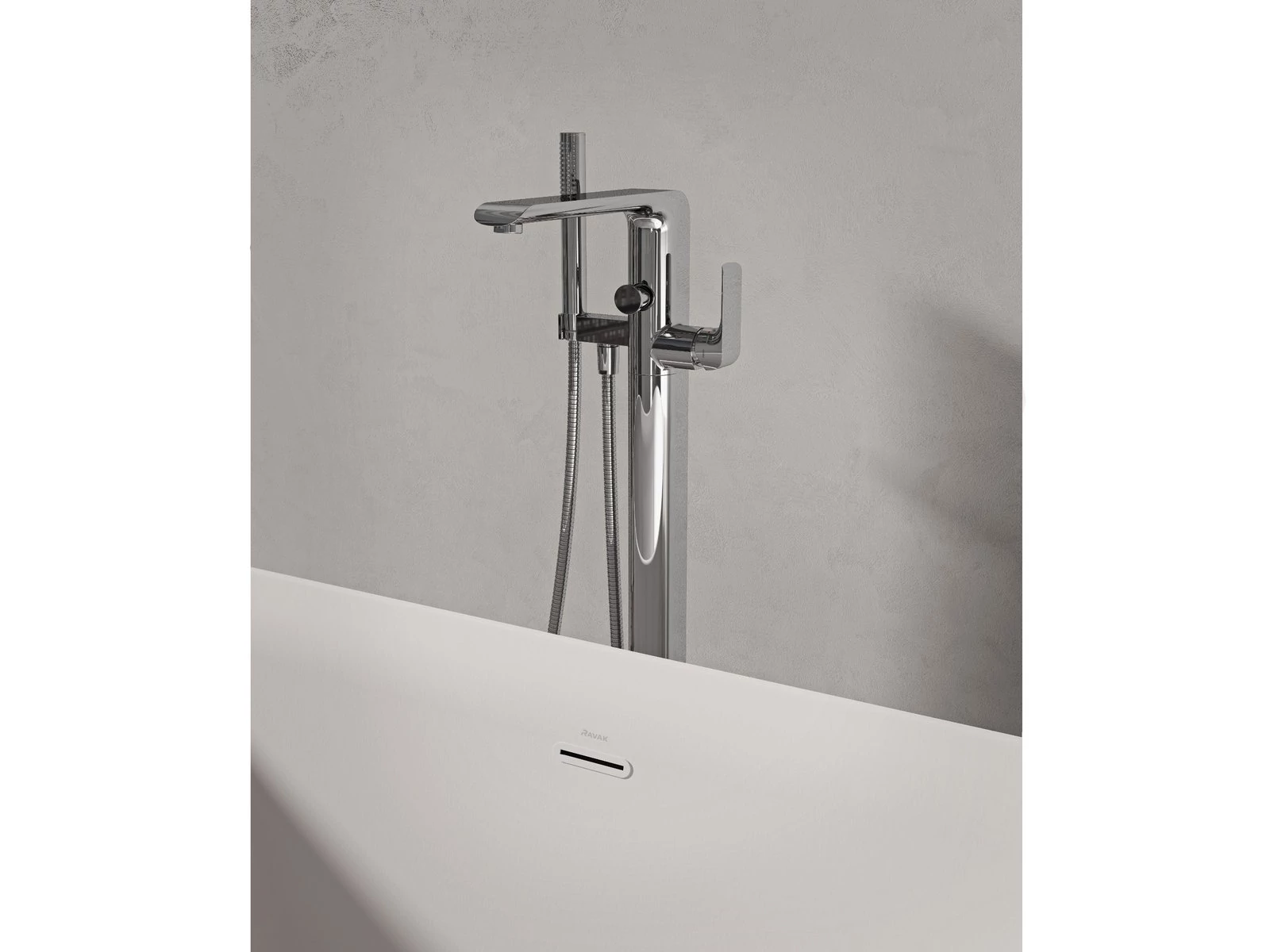 RAVAK Flat padlón álló kádcsaptelep szettel FL 080.00CR.RB07A, króm