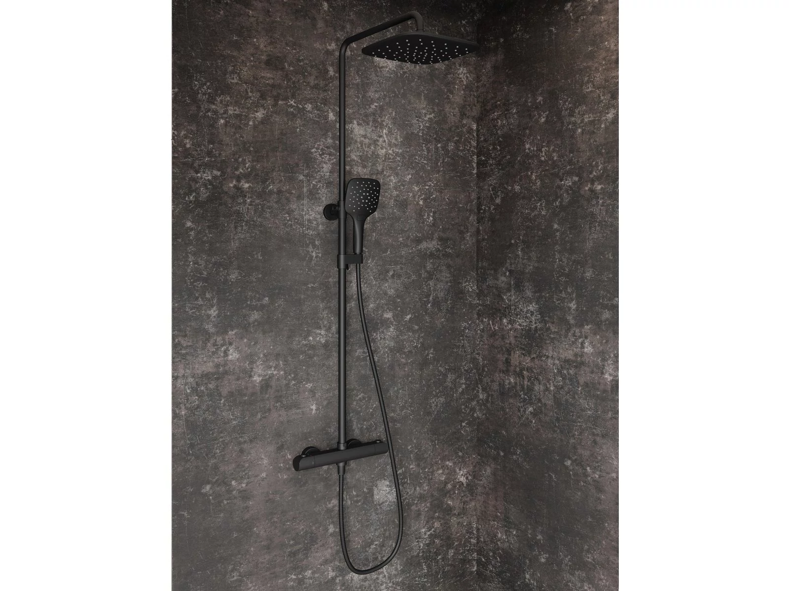 RAVAK Flat termosztátos zuhanyoszlop szettel FL 091.20BL, fekete