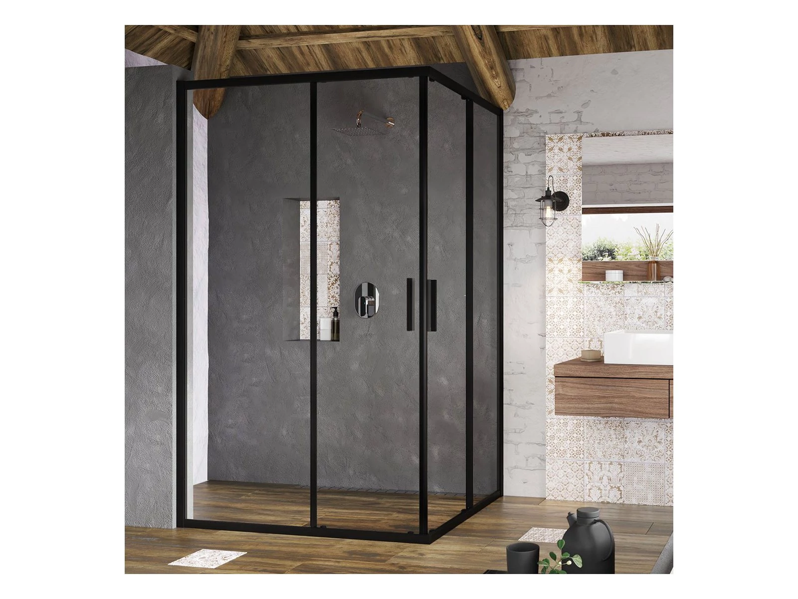 RAVAK Blix Slim BLSRV2K-120 zuhanykabin fekete+transparent