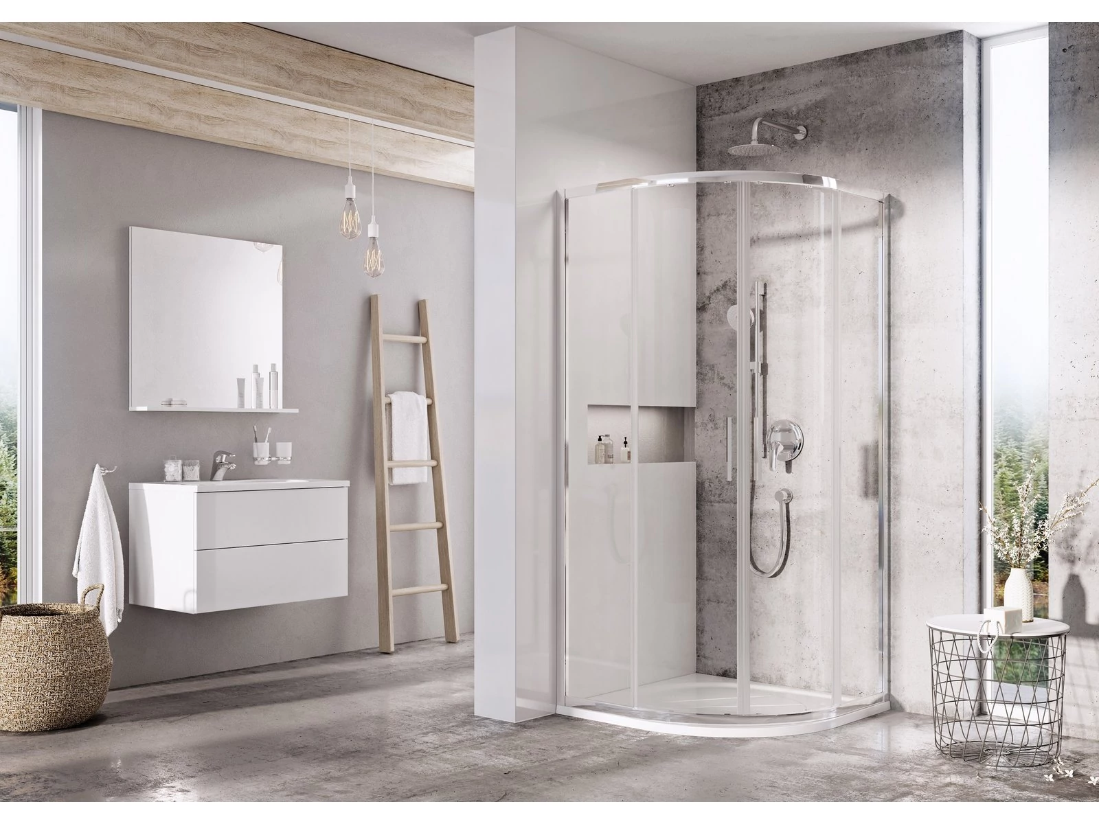 RAVAK Blix Slim BLSCP4 90x90 zuhanykabin krómhatású+transparent