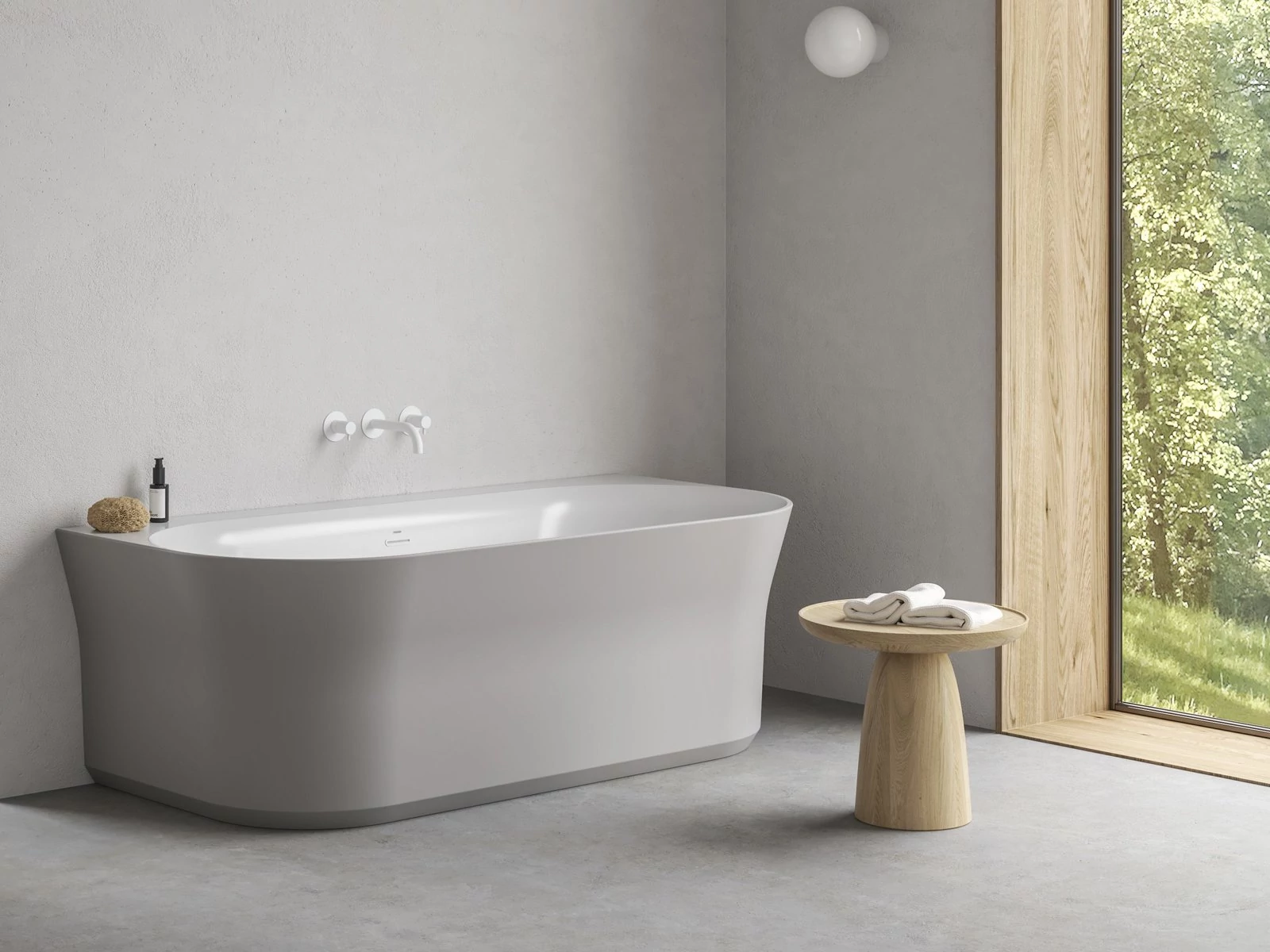 RAVAK Ypsilon Wall 178x86, akrilkád, Smoke Grey/fehér, szabadonálló, fehér lefolyóval