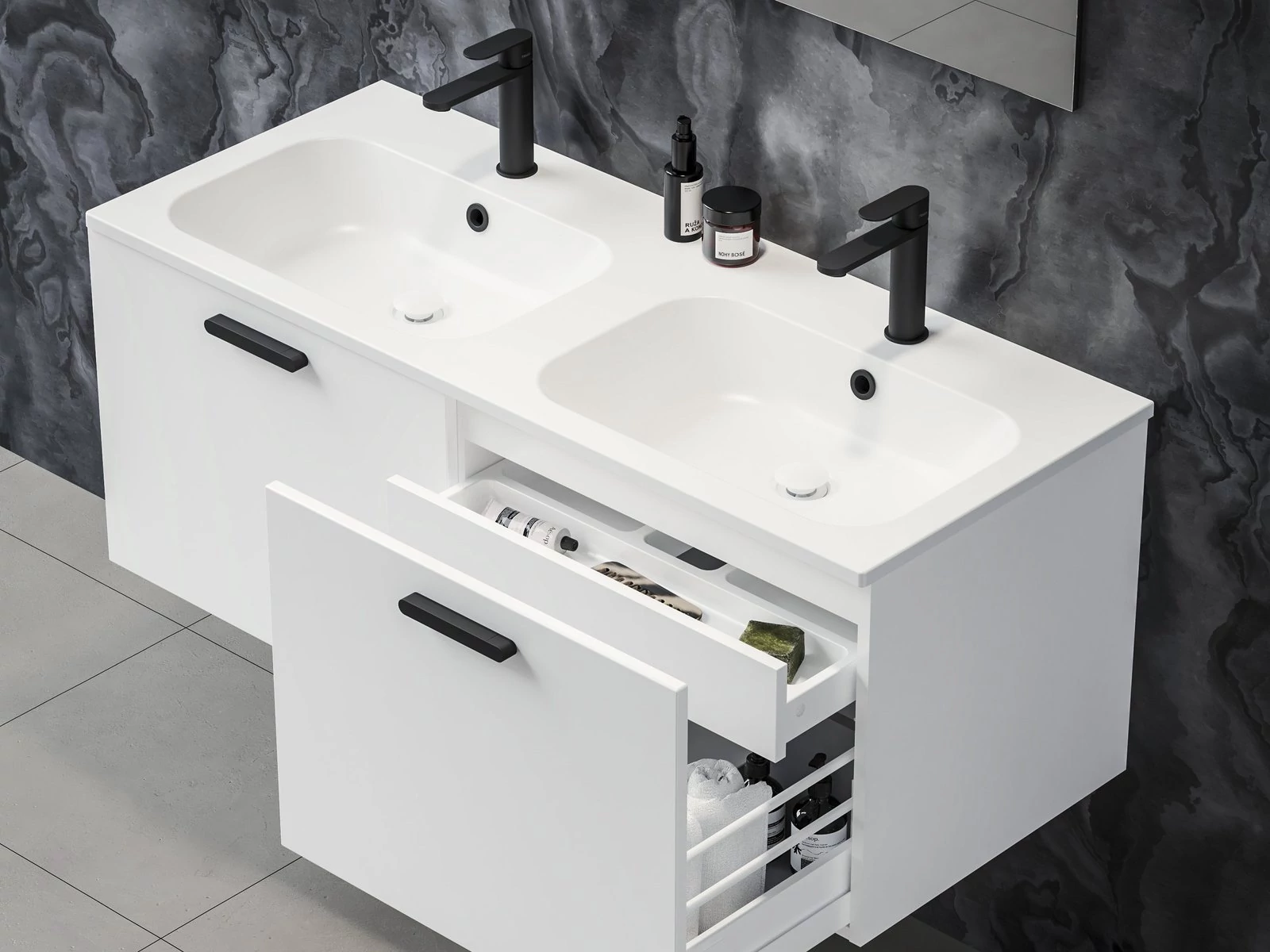 RAVAK Chrome Slim 120 duplamosdó fehér, furattal