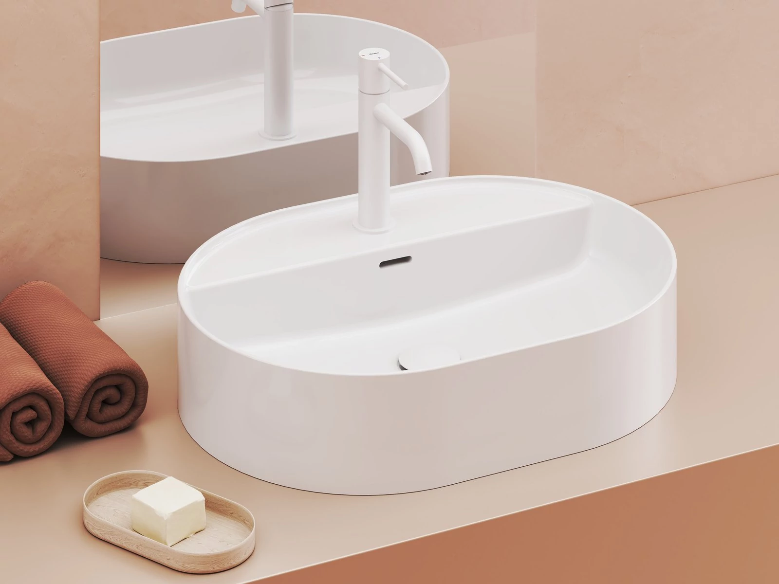 RAVAK Ceramic 55 O Slim Shelf kerámia mosdó fehér