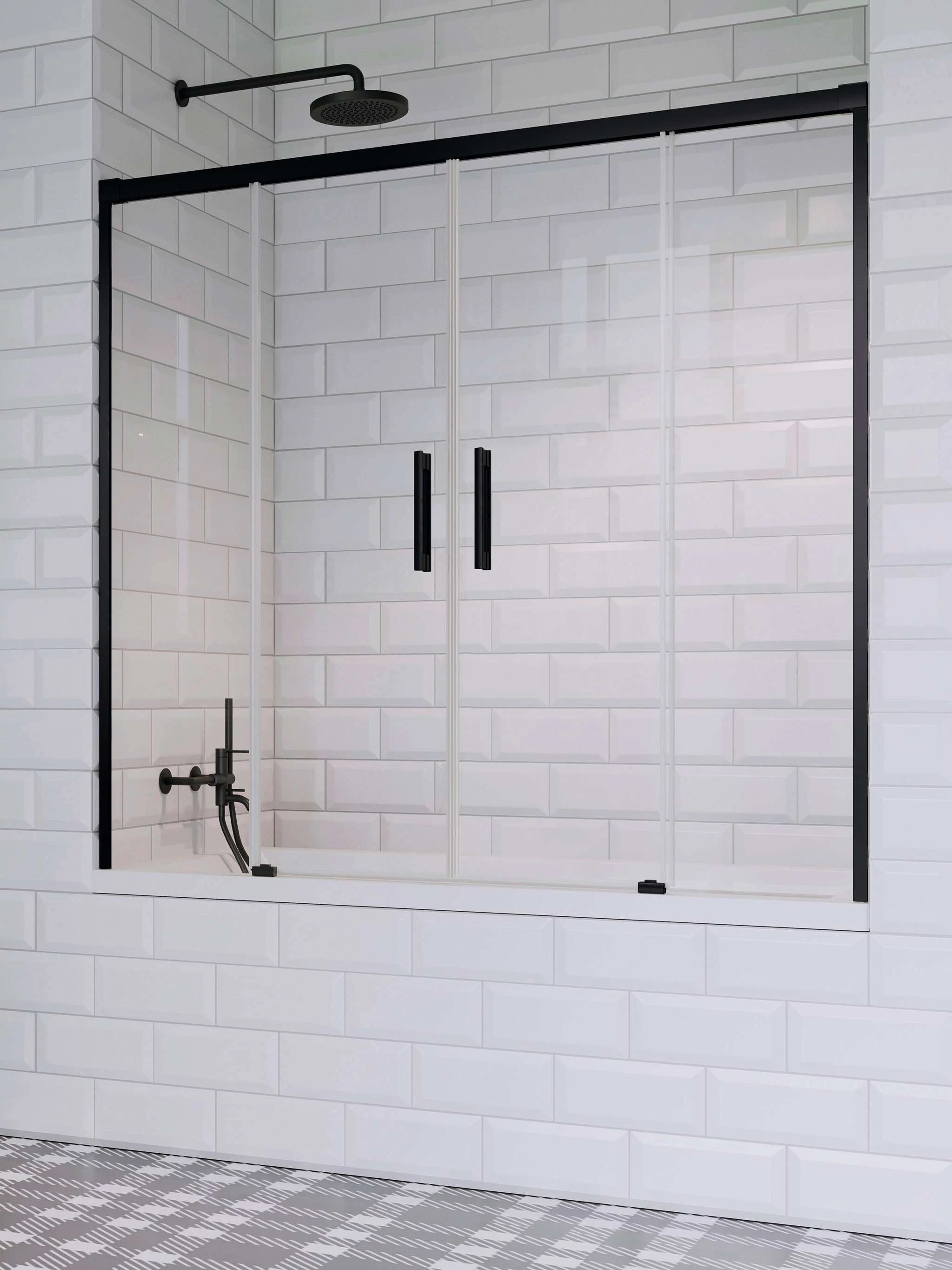 RADAWAY Idea Black PN DWD fekete kádparaván 150 átlátszó