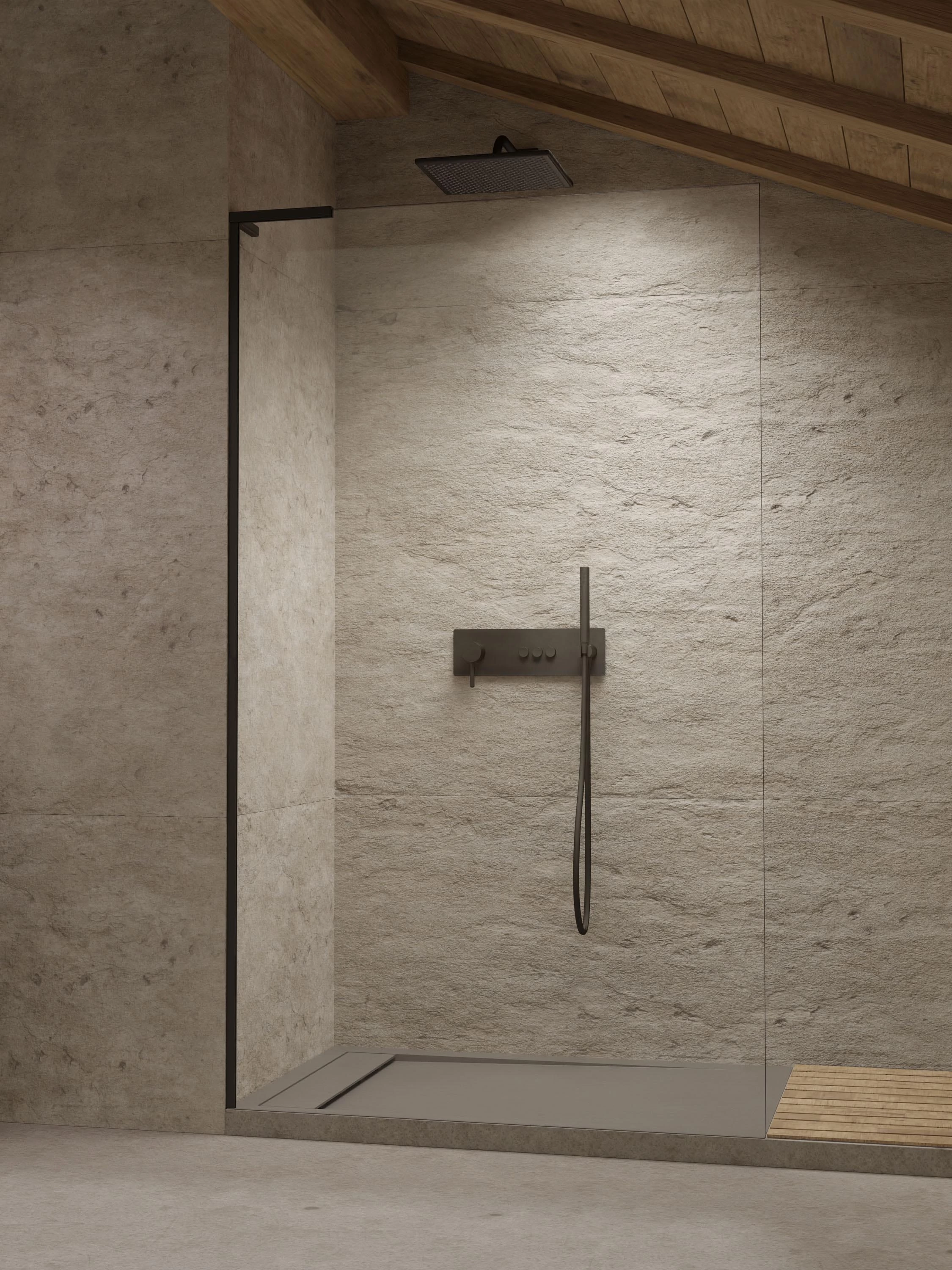 RADAWAY Modo SL II Black Walk-in fekete zuhanyfal 115 átlátszó balos