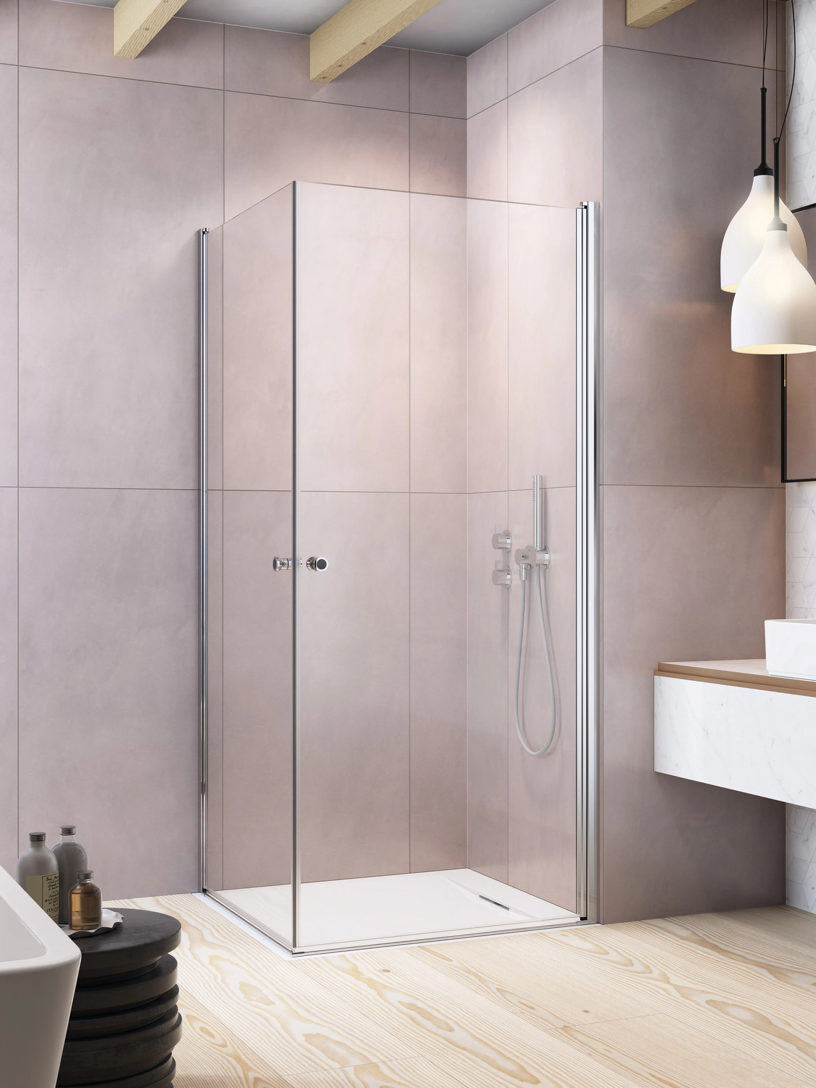 RADAWAY Eos KDD I szögletes zuhanykabin 90x90 átlátszó