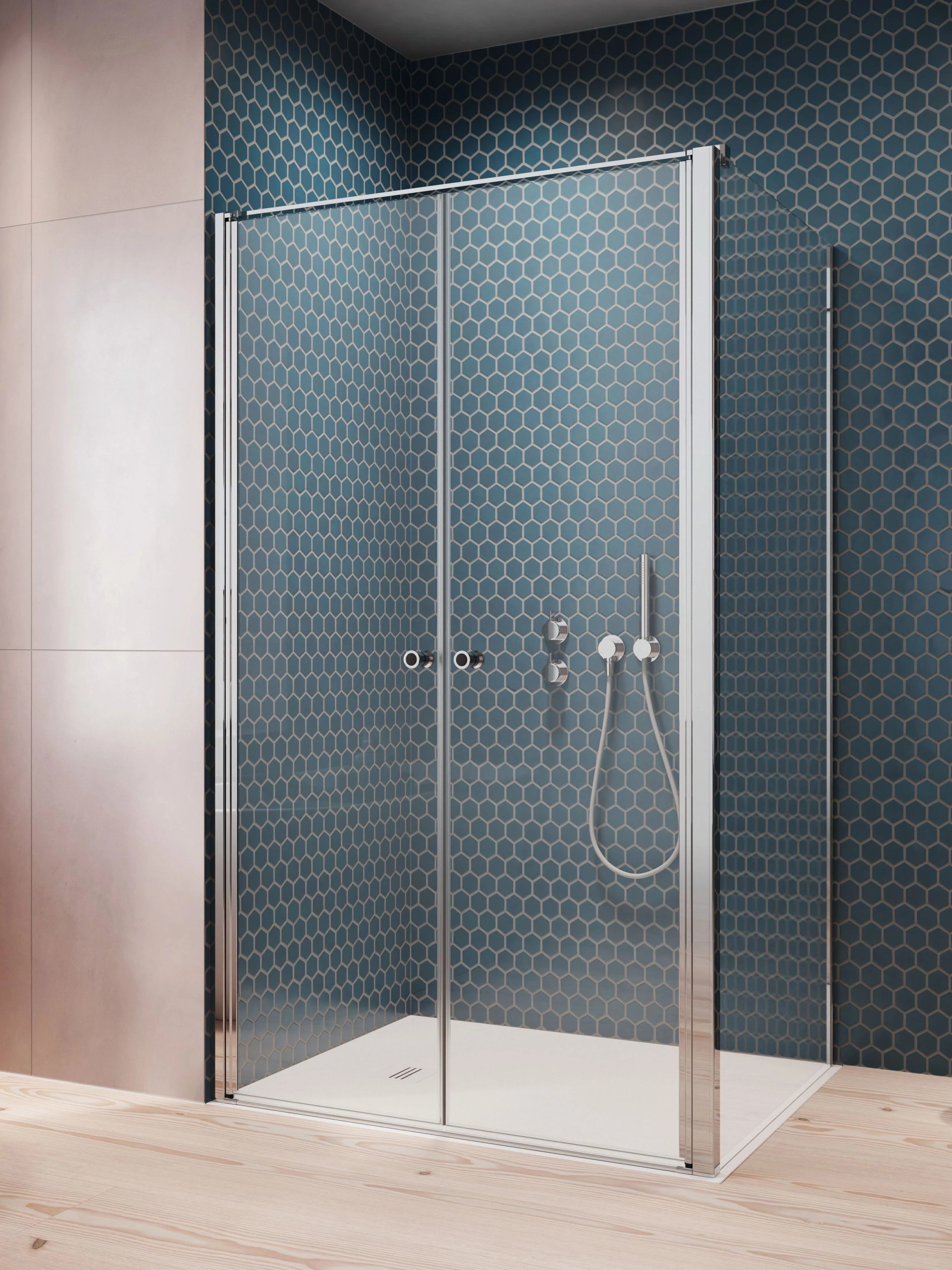 RADAWAY Eos DWD+S II szögletes zuhanykabin 90x90 átlátszó