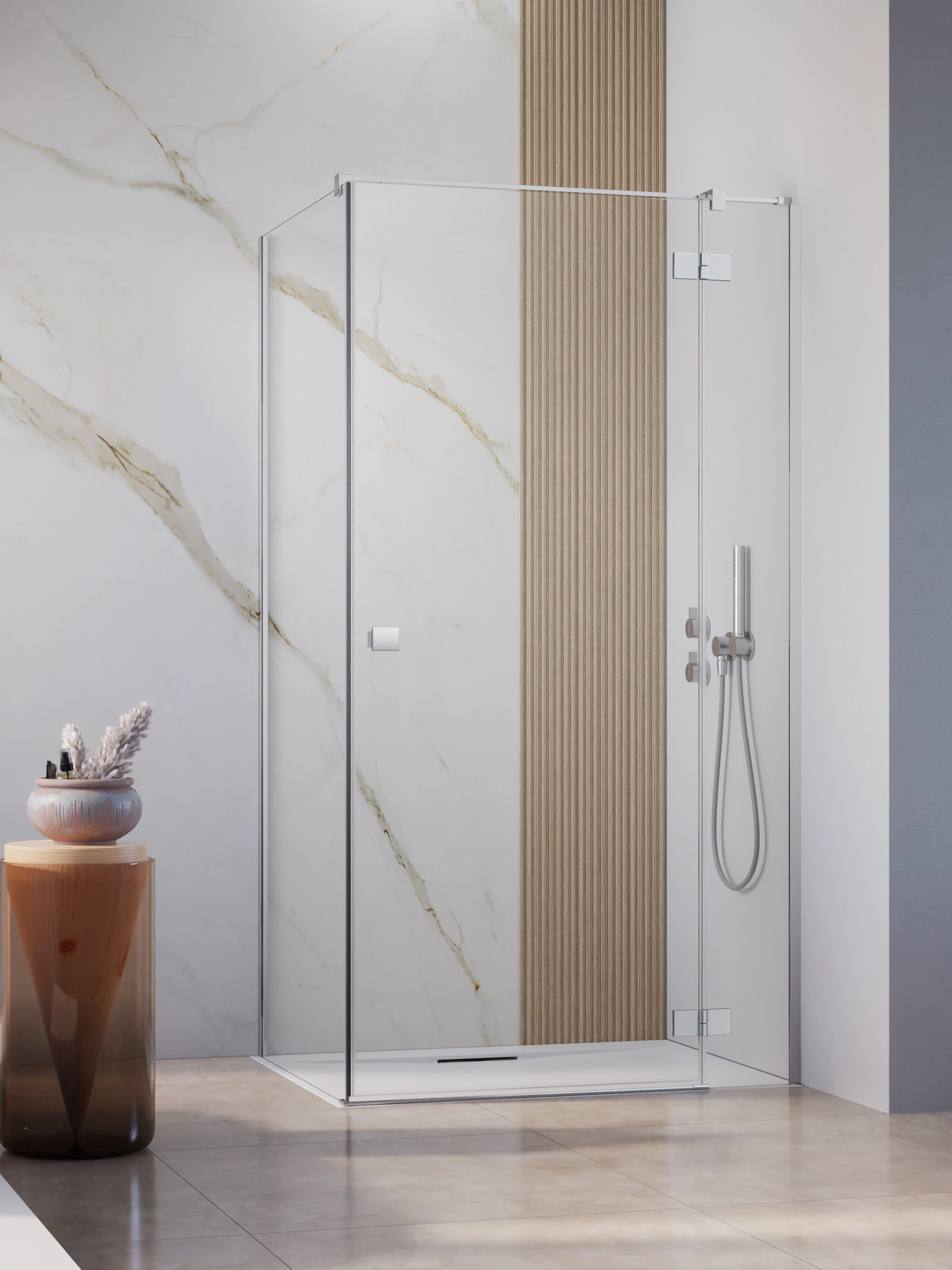 RADAWAY Essenza KDJ szögletes zuhanykabin 90x90 átlátszó balos