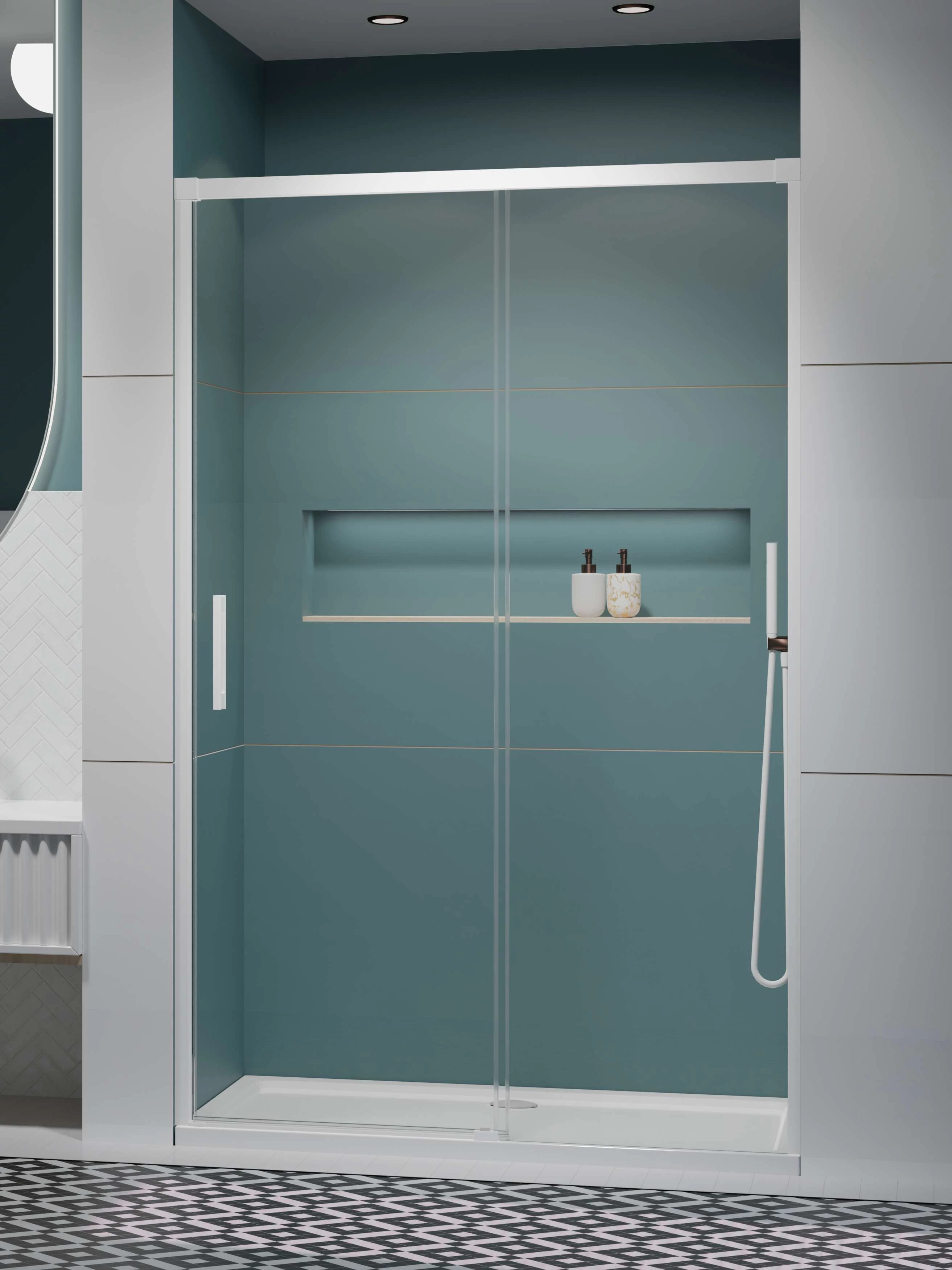 RADAWAY Idea White DWJ fehér zuhanyajtó 160 átlátszó balos