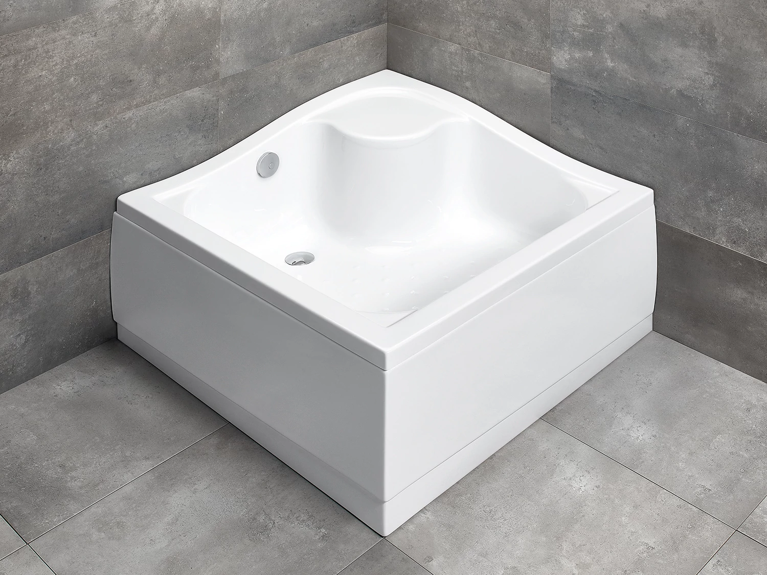 RADAWAY Korfu C szögletes zuhanytálca 80x80 fehér, ajándék szifonnal