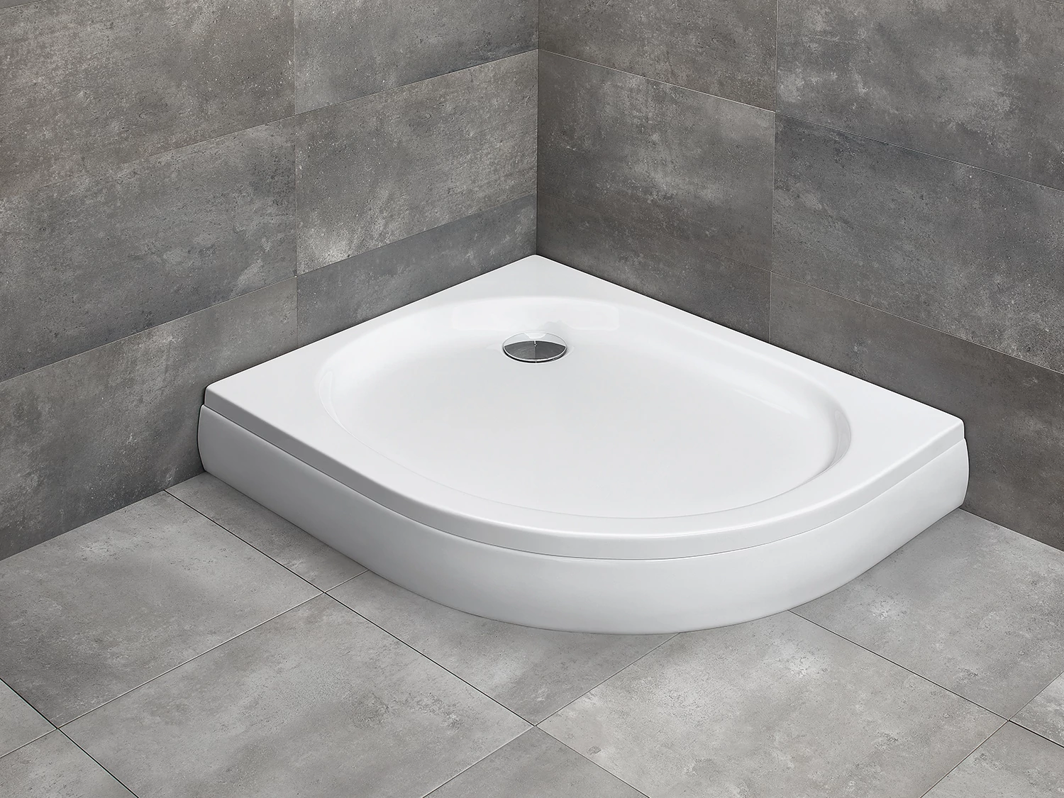 RADAWAY Patmos E íves zuhanytálca 100x80 balos, fehér, ajándék szifonnal