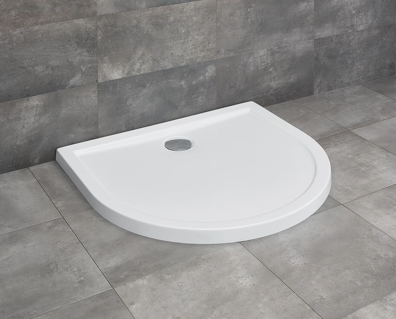 RADAWAY Delos P íves lapos zuhanytálca 100x90 fehér, ajándék szifonnal