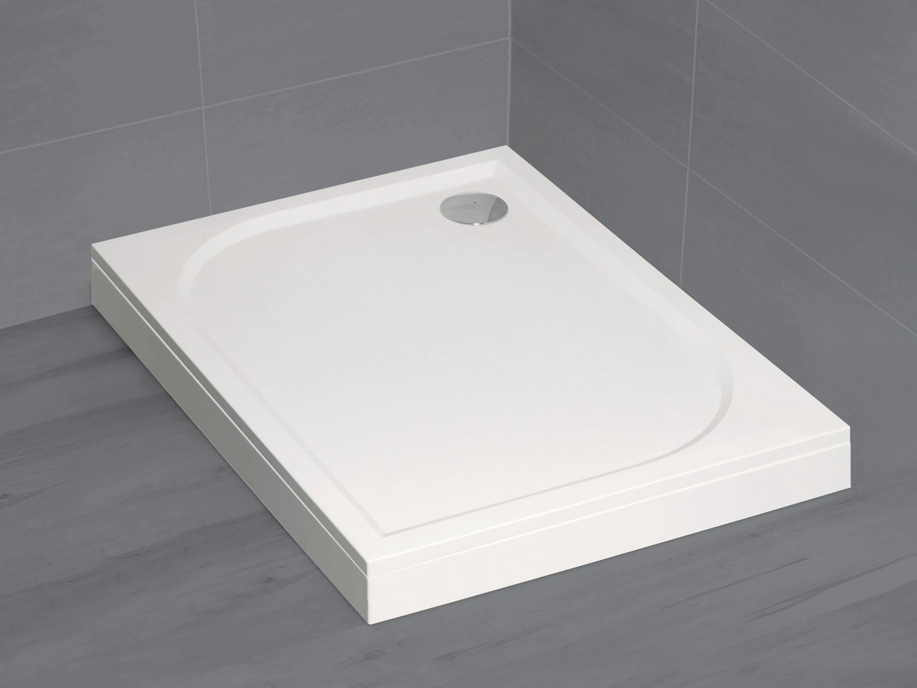 RADAWAY Paros D szögletes zuhanytálca előlappal 100x80 fehér, ajándék szifonnal