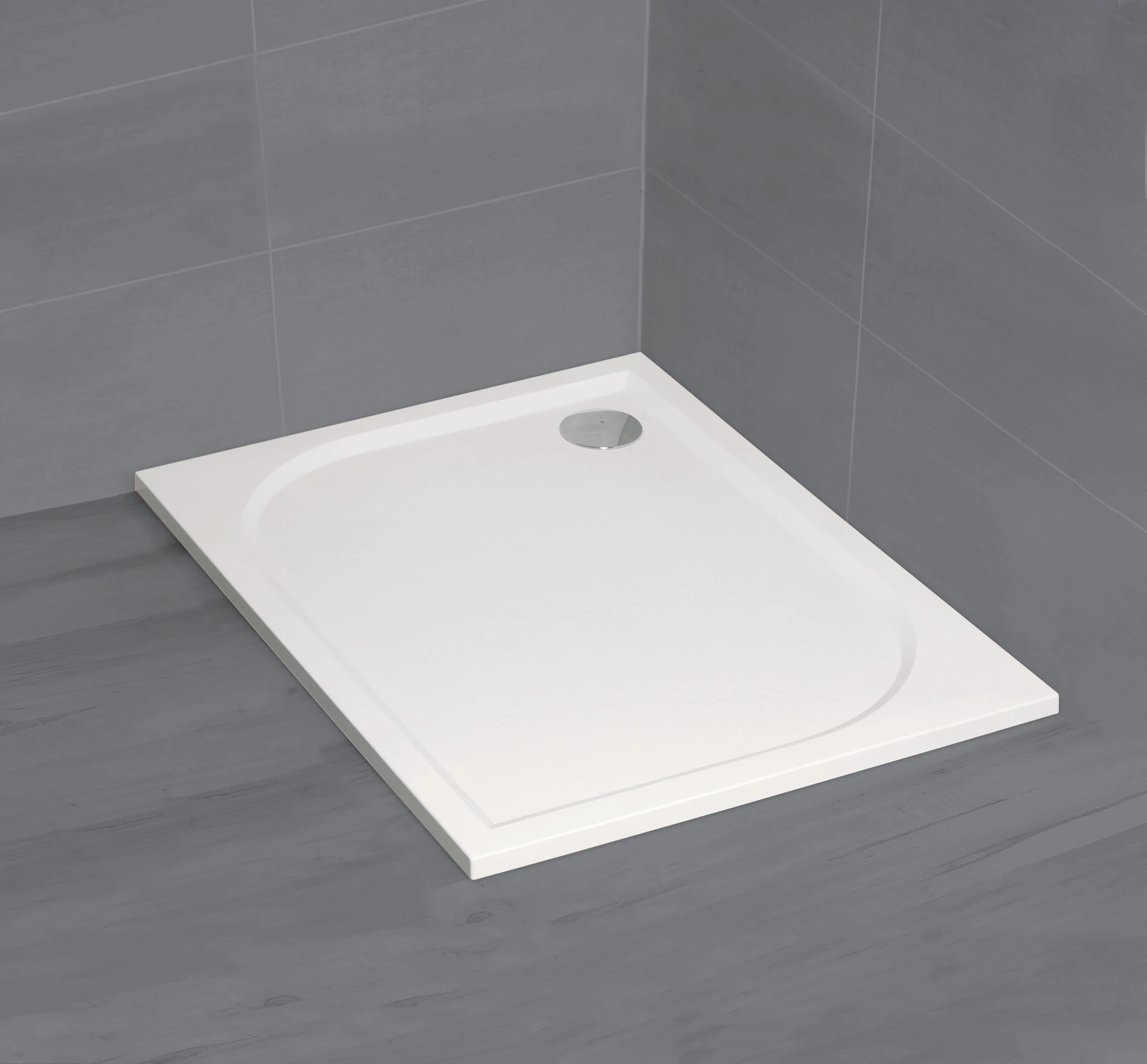 RADAWAY Paros D szögletes lapos zuhanytálca 100x90 fehér, ajándék szifonnal