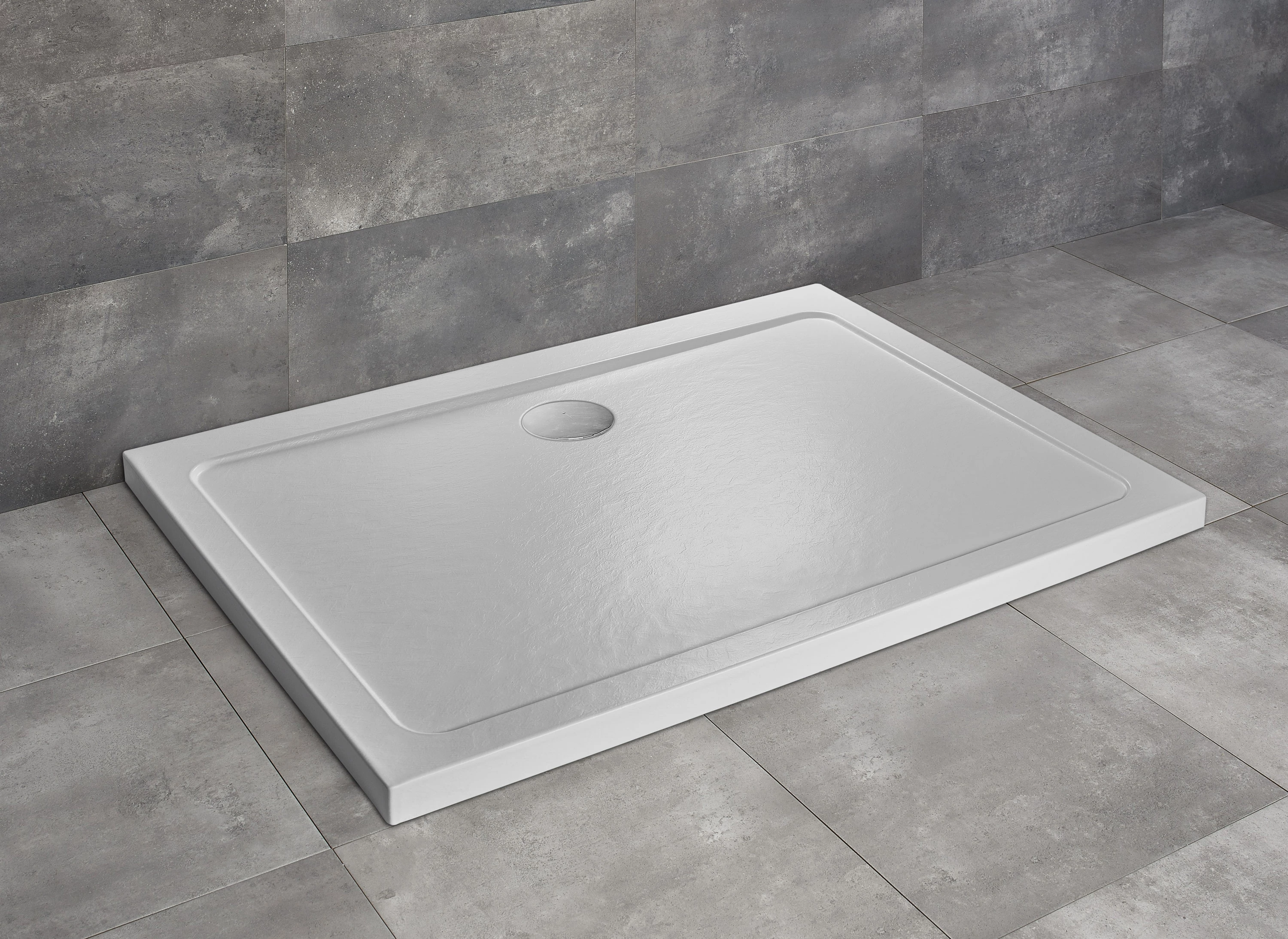 RADAWAY Doros Stone D szögletes lapos zuhanytálca 120x100 fehér, ajándék szifonnal
