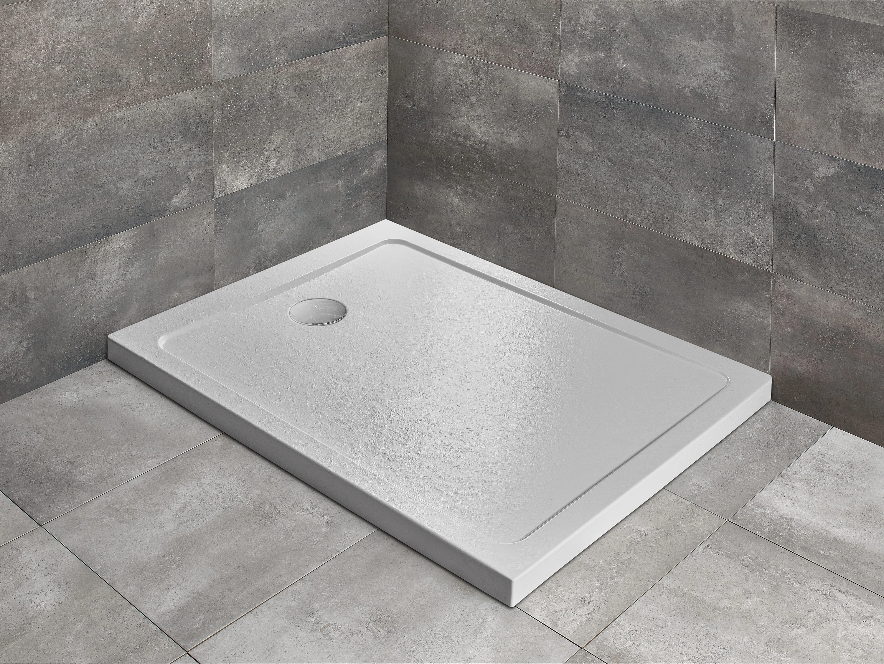 RADAWAY Doros Stone F szögletes lapos zuhanytálca 140x100 fekete, ajándék szifonnal