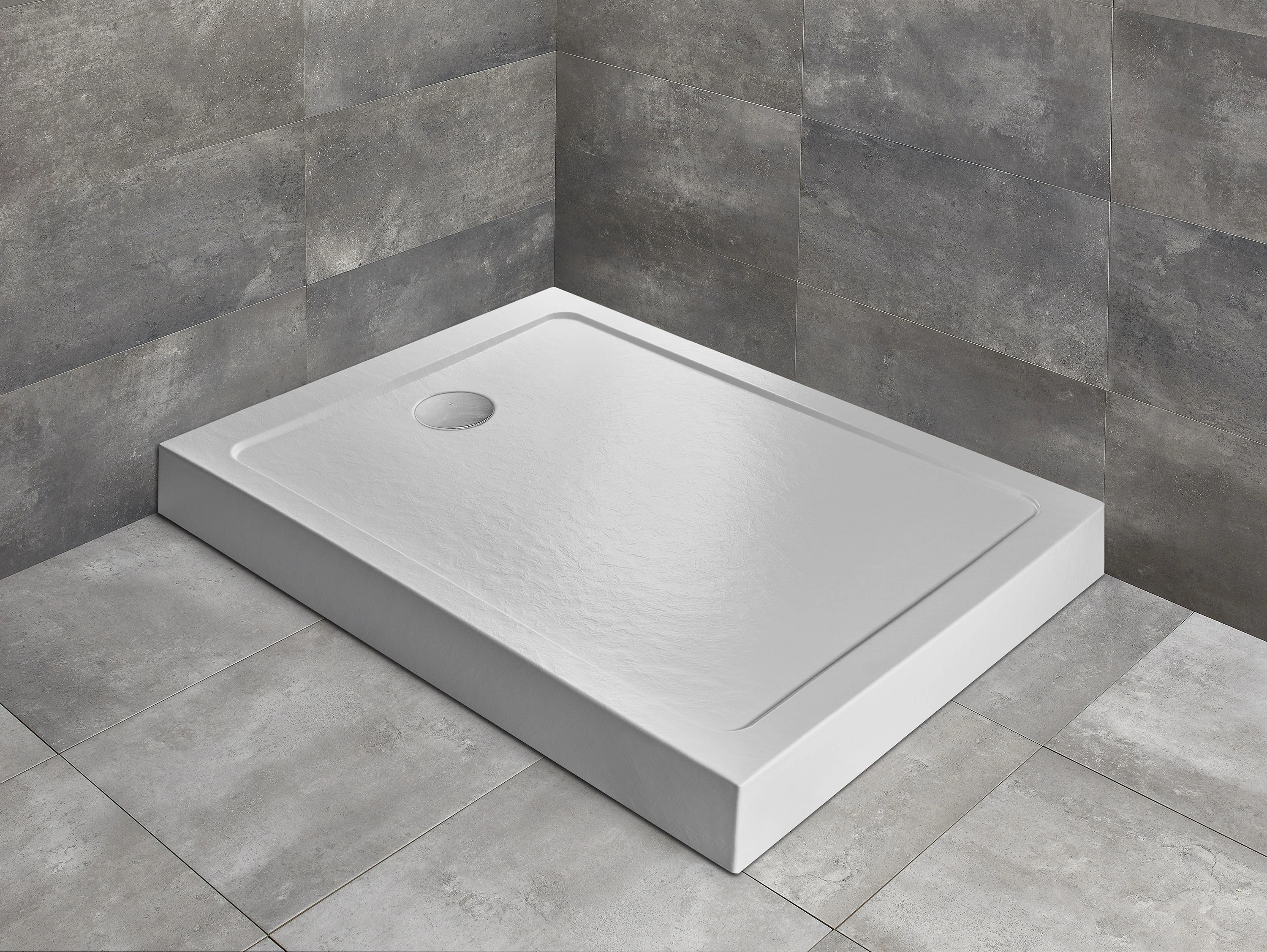 RADAWAY Doros Stone F szögletes zuhanytálca előlappal 140x100 fekete, ajándék szifonnal