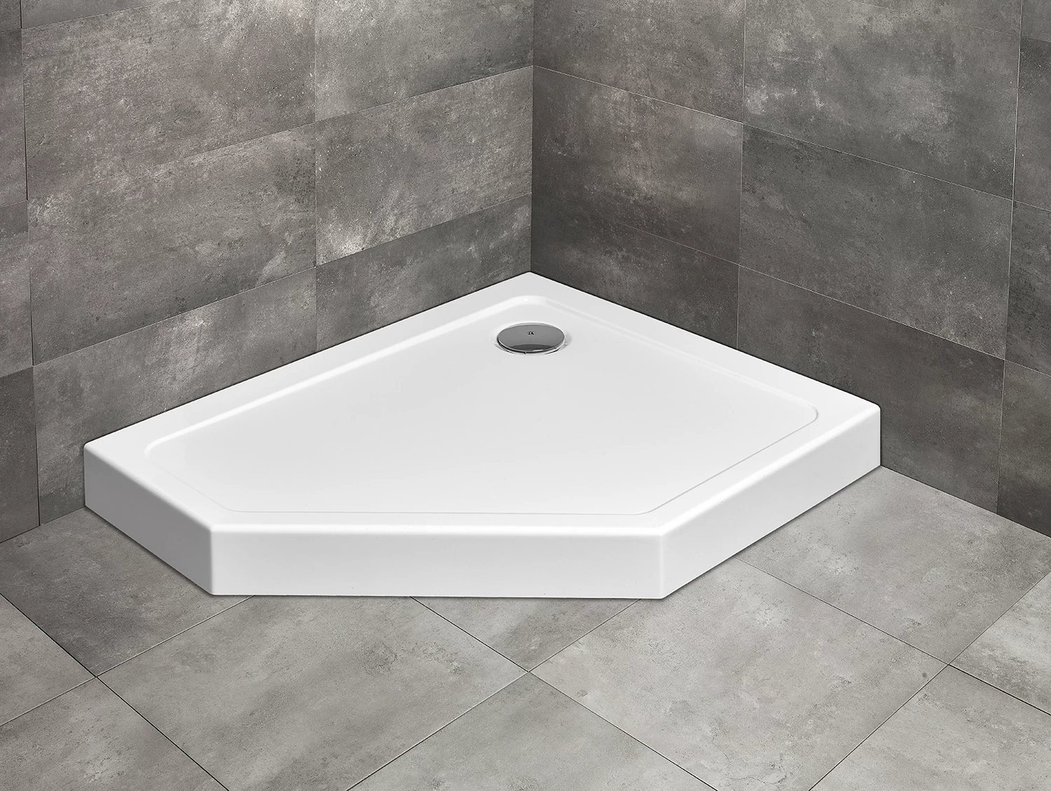 RADAWAY Doros PT E szögletes zuhanytálca előlappal 100x80 fehér, ajándék szifonnal (balos)