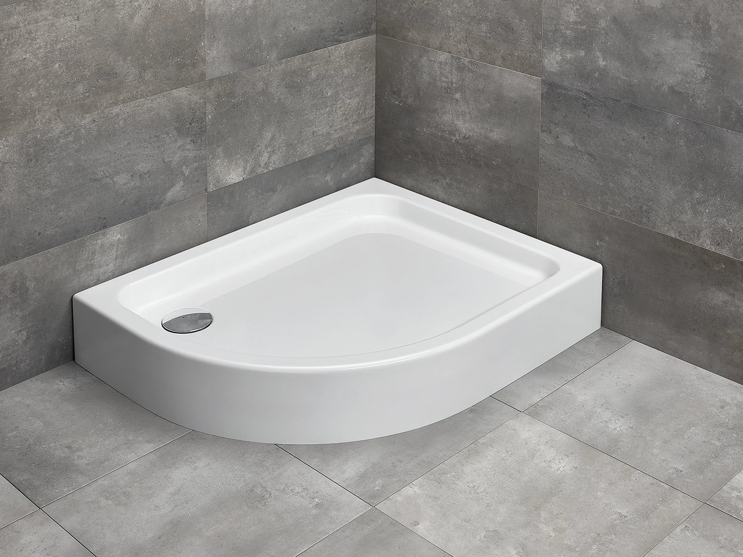 RADAWAY Laros E íves zuhanytálca 100x80 fehér balos, ajándék szifonnal