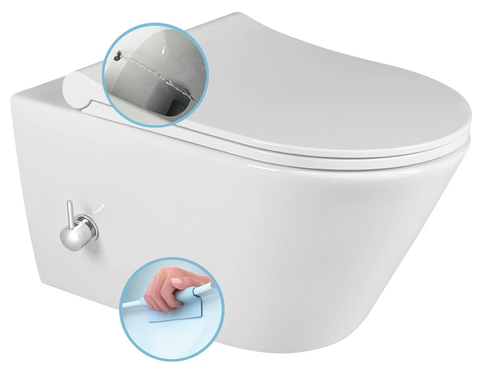 AVVA RIMLESS fali WC bidézuhannyal, csapteleppel, 35,5x53cm