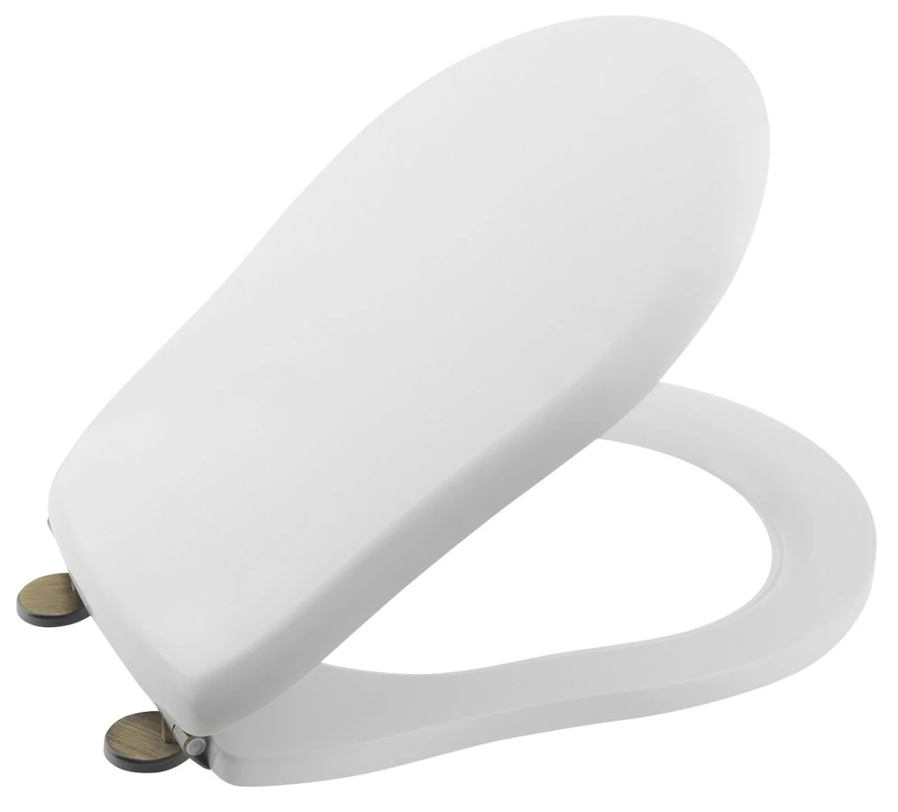 RETRO Soft Close WC-ülőke, polyester, fehér/bronz