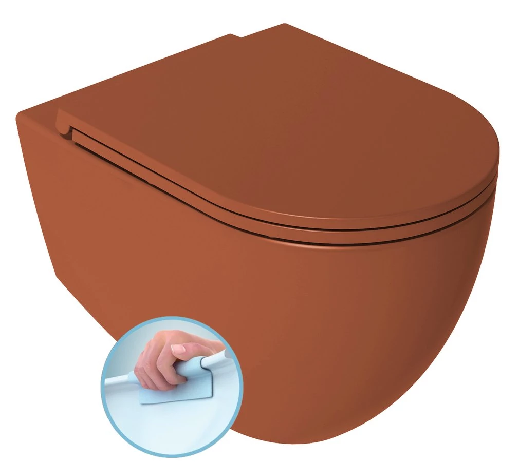 ISVEA INFINITY RIMLESS fali WC, 36,5x53cm, terracotta