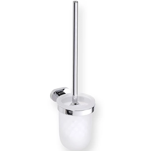 BEMETA OVAL Fali WC kefetartó, fehér kefével, 95x360x130mm, króm