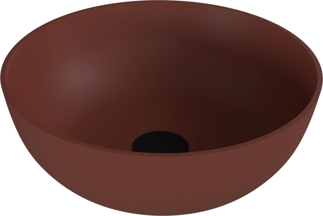 BANERA ROUND öntöttmárvány mosdó, átm:39cm, matt barna