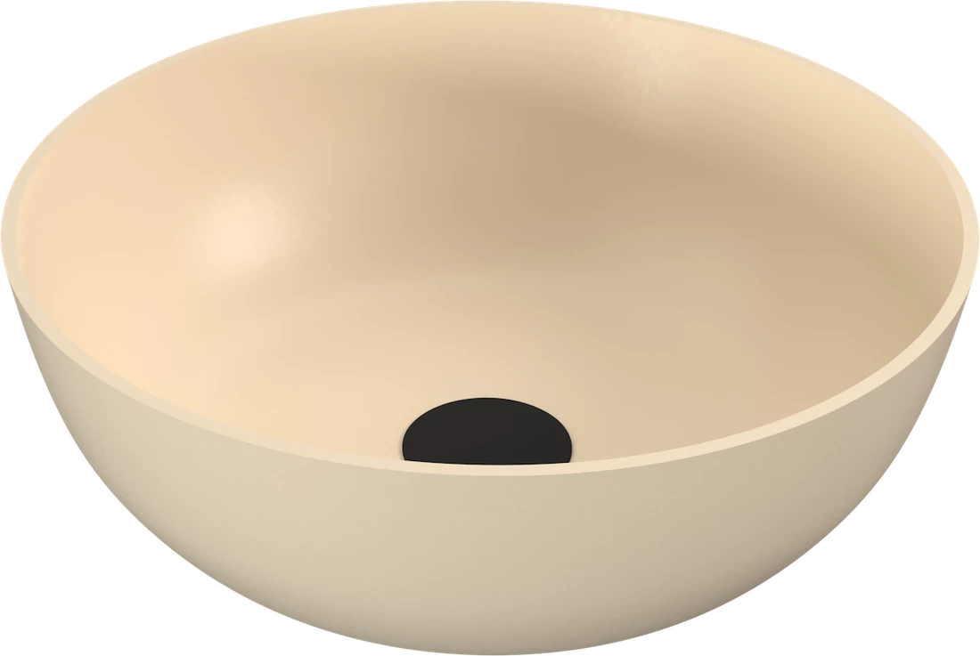 BANERA ROUND öntöttmárvány mosdó, átm:39cm, matt bézs