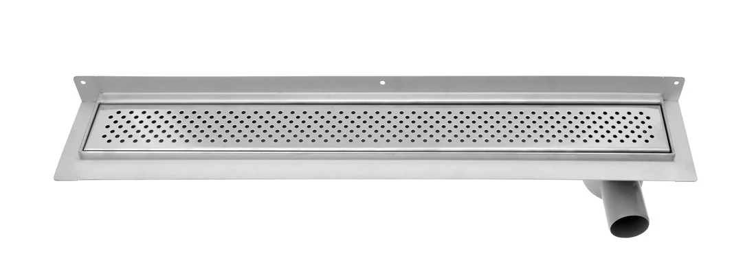 AQUALINE KROKUS padlóösszefolyó sarokba, szifonnal, 96x12cm, inox