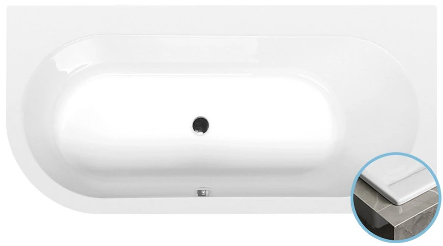 POLYSAN ASTRA R SLIM kád, jobbos, 165x80x48cm