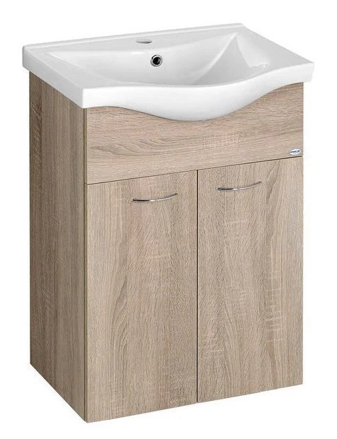 AQUALINE KERAMIA FRESH mosdótartó szekrény, 51x74x34cm, platina tölgy