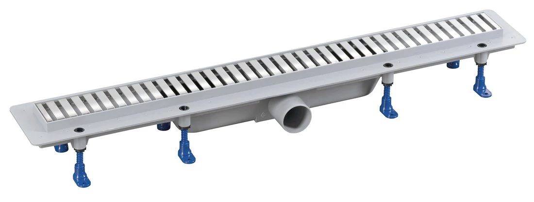BRUCKNER padlóösszefolyó, inox ráccsal, DN50, 910x122x65mm
