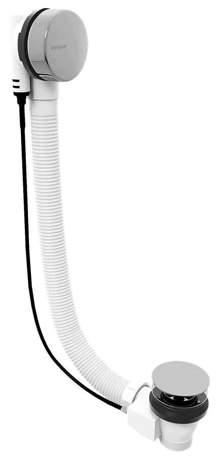 POLYSAN kád le- és túlfolyó, bovdenes, 600mm, átm.:72mm, króm