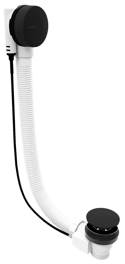 POLYSAN kád le- és túlfolyó, bovdenes, 800mm, átm.:72mm, matt fekete